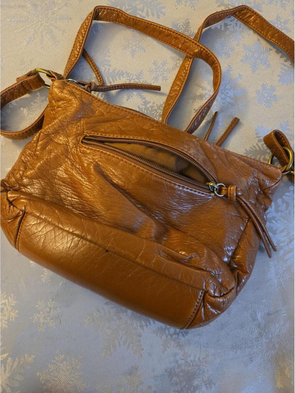 Bueno Cognac Faux Leather Crossbody Bag - Picture 3 of 4